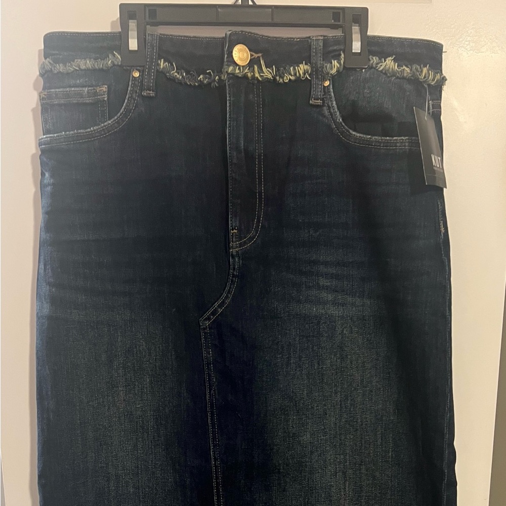 Kut from the Kloth Dark Blue Denim Skirt